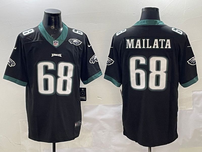 Men Philadelphia Eagles #68 Mailata Black Second generations 2025 Nike Vapor Limited NFL Jersey style 5